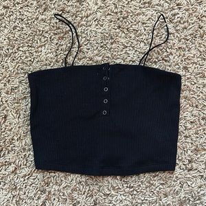 Simple Black Crop Top
